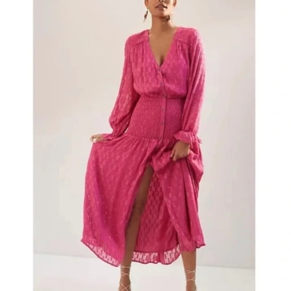 Anthropologie Smocked Maxi Dress size M in pristine condition - Picture 4 of 16